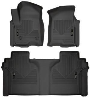 Chevrolet Silverado 1500 Floor Mats - Front & 2nd Seat - Husky Liners - WeatherBeater Series - Black - `19-`23
